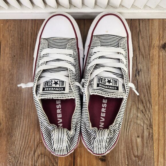 Converse Shoreline Womens Sz 6 White Black Striped Slip On Sneaker Shoes 562034F - Picture 5 of 9